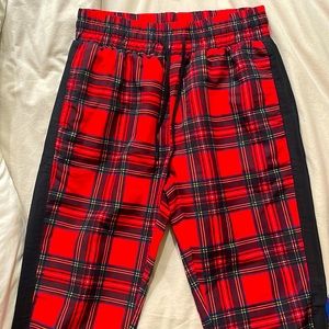 Red plaid jogger